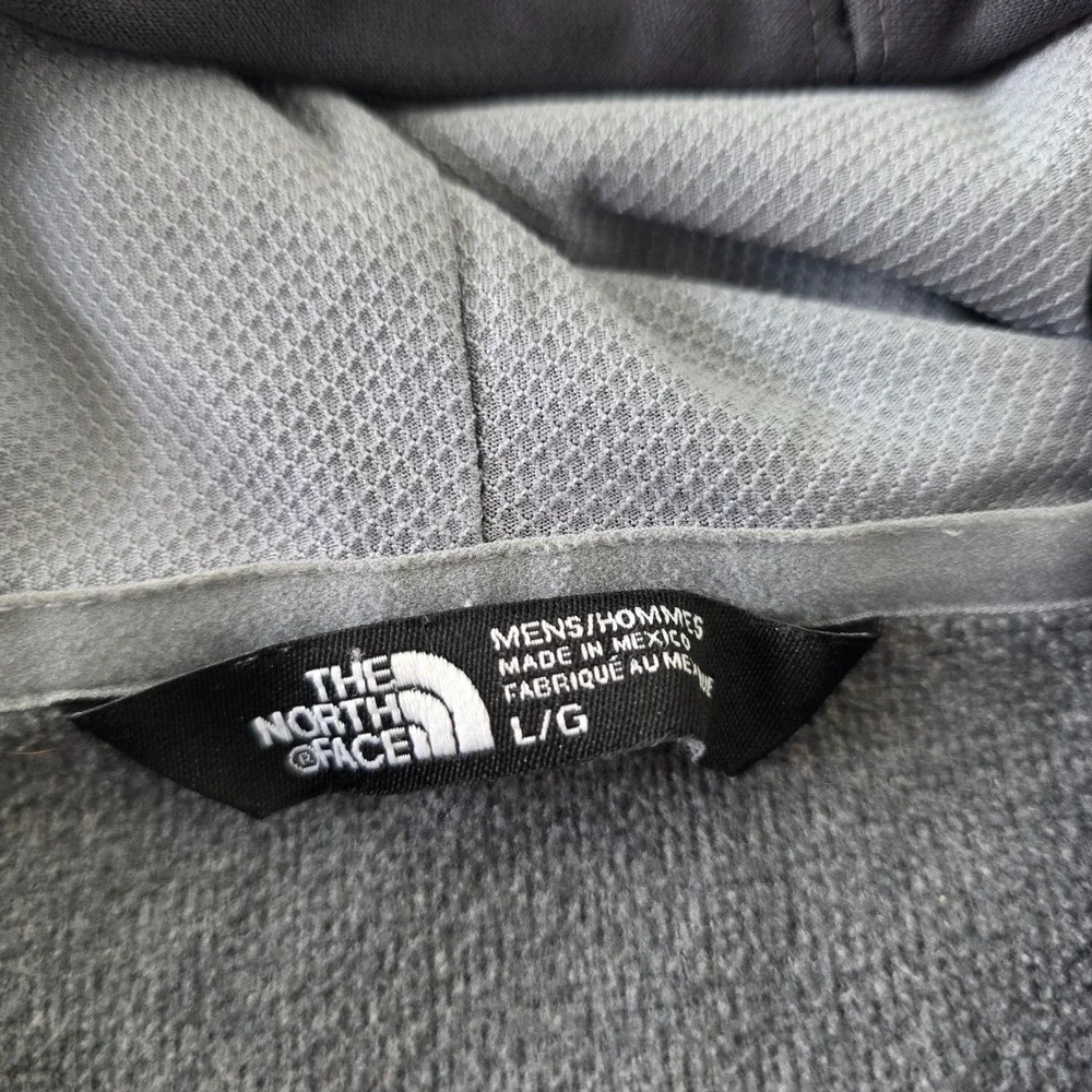 The North Face Mens Gray Black Red Full Zip Fleece Hoodie Jacket Large L/G